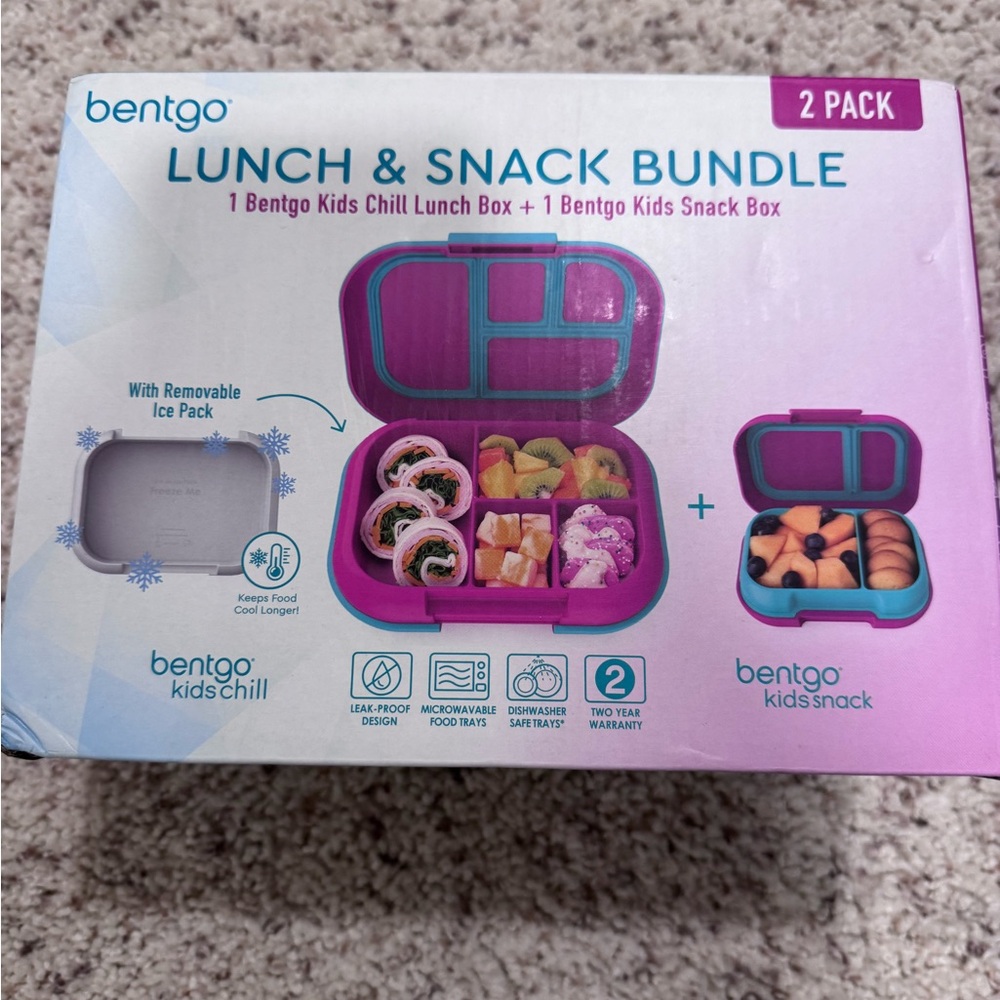 Bentgo Kids Lunch & Snack Box Set - Pink and Blue